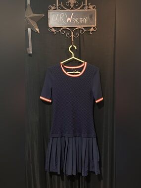 Tommy Hilfiger Navy Blue Athletic Knit Midi Dress - Size Medium